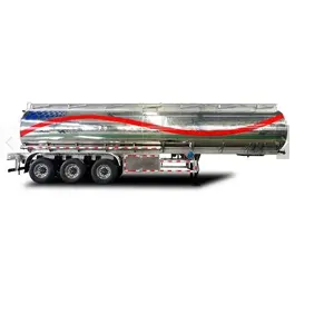 Penjualan truk bahan bakar semi-trailer tangki aluminium 36cbm standar Amerika