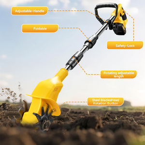 Mini Cultivador Inalámbrico, 330 RPM, Cultivador Manual <span class=keywords><strong>para</strong></span> Jardinería, Cultivador Eléctrico con 2 Baterías, Rotocultivador de Jardín - Product Image 2