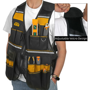 Bolsa de Herramientas, Chaleco Portaherramientas con 20-24 Bolsillos, Velcro Ajustable, Multifuncional, Ropa de Trabajo para Electricistas - Product Image 1