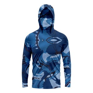 Vêtements de pêche pour hommes avec logo personnalisé, respirants, à manches longues, à séchage rapide, protection UV UPF 50, chemise de pêche en polyester durable - Product Image 1