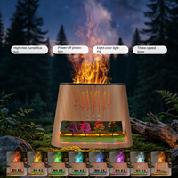 Diffuseur d'arômes à flamme simulée de 260 ml, diffuseur d'huile à ultrasons à brume froide avec lumière LED à 8 couleurs changeantes