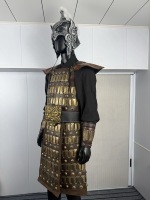 Armure complète de général chinois antique portable, casque sculpté, guerrier des Trois Royaumes en PVC pour cosplay et accessoire de présentation
