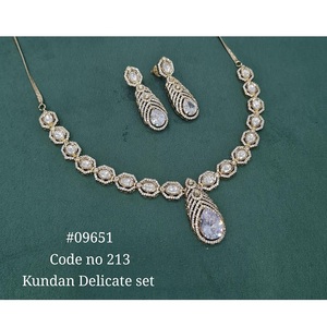 Mehendi Finish Kundan <b>Necklace</b> <b>Set</b> 09651 with Matching Earrings for Women Festive Wear <b>Wedding</b> Party Jewelry - Product Image 1