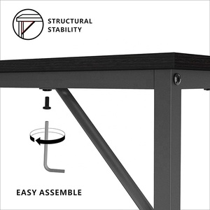 북유럽 본사 스틸 프레임 현대 브라운 블랙 연구 테이블 PC 컴퓨터 책상 선반 - Product Image 5