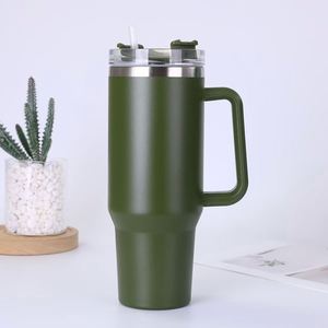 Car H1.0 <b>Handle</b> <b>Travel</b> Tumbler 40oz Double Wall Vacuum <b>Mug</b> Lid Straw Anti-Slip OEM Custom Logo - Product Image 5