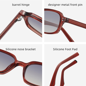 Kacamata Hitam Propionic Acid Insert European American Full Frame Square UV400 Protection High-End Fashion untuk Pria Wanita Ukuran Kecil - Product Image 3
