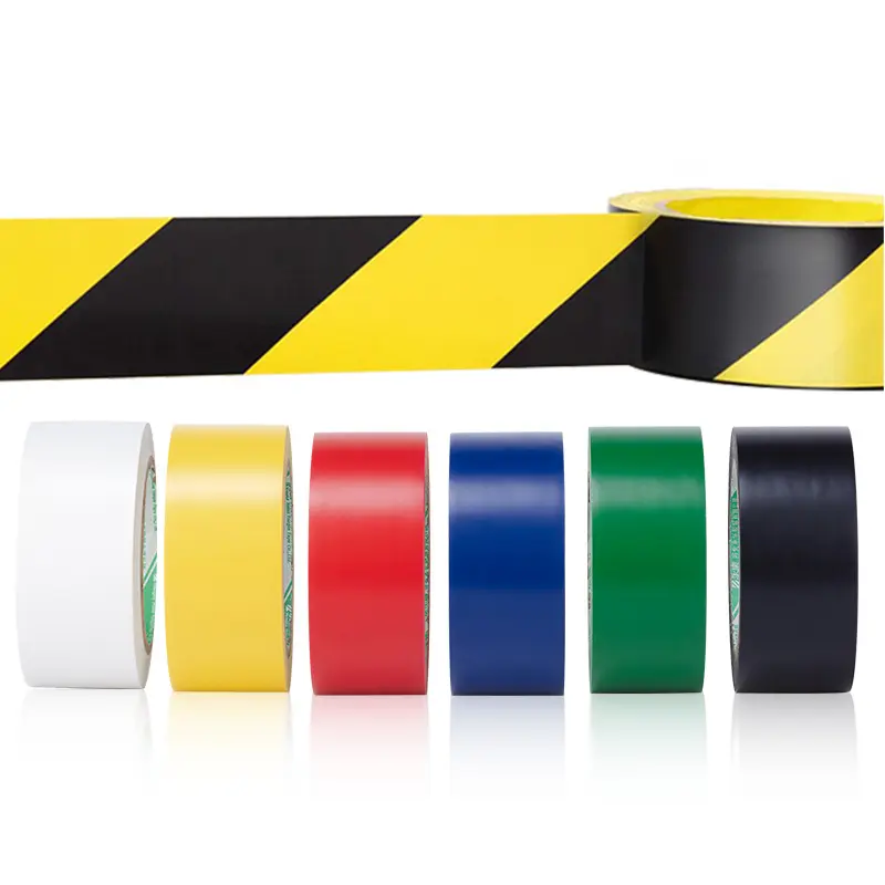 VOCÊ JIANG Premium Barricada Hazard Aviso Segurança Cuidado Vermelho Branco Amarelo preto Cor PVC Floor Marking Adhesive Warning Tape