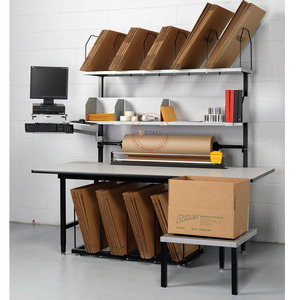 Factory Direct Sale <strong>Steel</strong> Packing Table with Modular <strong>Shelving</strong> and Anti-Static Surface - Product Image 4