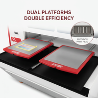 Imprimante DTG industrielle haute vitesse I3200 à double plateforme, machine d'impression automatique de t-shirts pour usine de confection
