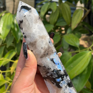 थोक फैंशी प्राकृतिक इंद्रधनुष नीले रंग की चमकी पत्थर की छत वाली जगह, सात चक्र शिल्प - Product Image 6