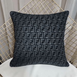 Fodera <span class=keywords><strong>per</strong></span> cuscino 45x45 in ciniglia jacquard intrecciata, morbida, con motivo classico monogramma FF, <span class=keywords><strong>per</strong></span> decorazioni di lusso <span class=keywords><strong>per</strong></span> la casa e l'hotel - Product Image 4