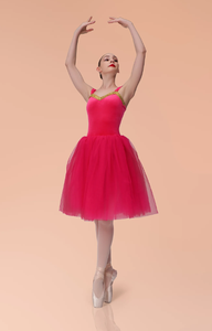 Vestidos de diseño simple para niñas, faldas de capas suaves de tutú bastante románticas con ribete dorado y correas para los hombros, Ropa de baile - Product Image 4