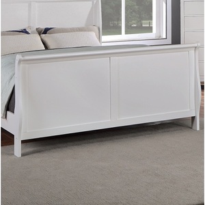 Lit moderne de haute qualité, taille Queen, design traîneau, avec cadre en contreplaqué écologique et durable, lit moelleux, couleur blanche - Product Image 3