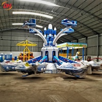 Manège Commercial Extérieur Thème Avion et Navire Spatial à Contrôle Autonome Rotatif 380V 12KW pour Centre Commercial