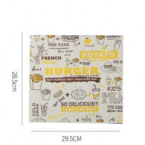 Custom Logo Printed Food Grade PE Coated Greaseproof Parchment <b>Paper</b> Single Side <b>Burger</b> Sandwich <b>Wrapping</b> Hamburger <b>Paper</b> - Product Image 2