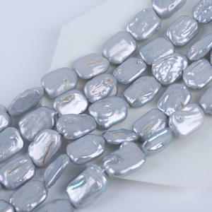 Zhuji 14-16mm Square <b>Pearl</b> String Natural <b>Freshwater</b> Baroque Loose <b>Pearls</b> for DIY Necklace <b>Bracelet</b> Handmade Material - Product Image 1