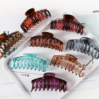 Pince à cheveux tendance en acétate motif marbre, minimaliste, grande pince à griffes de 9,5 cm, élégante pour queue de cheval, pour le coiffage quotidien