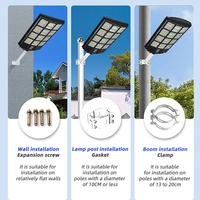 Fábrica al por mayor alto lumen 300W-600W ABS PC todo en uno comercial con sensor de movimiento IP65 luces de calle solares LED para exteriores