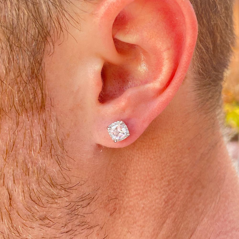 Fake Diamond Stud Earrings Wholesale 925 Silver Jewelry