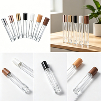 Flacons de parfum vides en verre transparent carrés et ronds de 3 ml, 5 ml, 10 ml avec logo personnalisé, rechargeables, pour échantillons de voyage