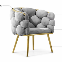 Chaise de manucure et de maquillage en métal de luxe abordable ; Tabouret de coiffeuse avec dossier et accoudoirs ; Tabouret moderne et minimaliste