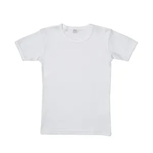 Wholesale Ellepi Brand 100% Cotton Soft Fabric And Comfortable-Fitting Plain Boys' Short Sleeves Undershirts