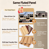 Panel Dinding Beralur Modern dari Arang Bambu Padat, Ramah Lingkungan, Cekung-Cembung, Cocok untuk Pelapis Dinding, Latar Belakang TV Indoor