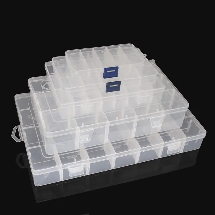 10 24 36 Raster Opbergdoos Plastic Enkel Compartiment Verstelbare Sieraden Organizer Kraal Opbergdoos