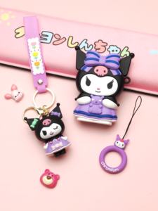 Bonita <span class=keywords><strong>funda</strong></span> protectora de silicona con dibujos animados para llave de coche con llavero, cubiertas de paquete completo para accesorios de llave Peugeot Premium - Product Image 6