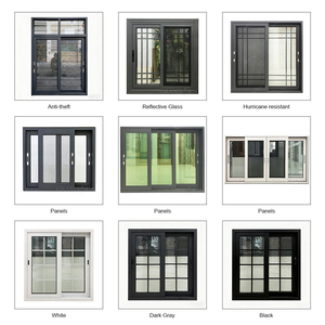 Fenêtre <span class=keywords><strong>coulissante</strong></span> en aluminium à double vitrage noir extérieur 4 x 6 <span class=keywords><strong>avec</strong></span> <span class=keywords><strong>moustiquaire</strong></span> et grille de sécurité anti-effraction - Product Image 4