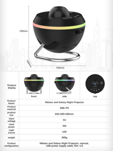 <span class=keywords><strong>Proyector</strong></span> <span class=keywords><strong>Planetario</strong></span> Infantil con Diseño Ajustable de 360° y Meteoros, <span class=keywords><strong>Proyector</strong></span> de Estrellas 5.0 para Techo, 12 Películas - Product Image 4