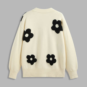 Suéter de Mujer con Logotipo Personalizado OEM y ODM, Patrón Bordado, Prenda de Punto, Suéter de Invierno, Cárdigan de Punto para Mujer - Product Image 6