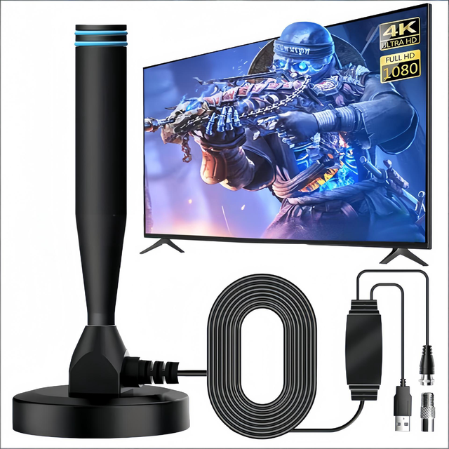 High Gain Long Range Digital TV Antenna Amplified Indoor Outdoor UHF VHF HDTV Receiver for Free Channels