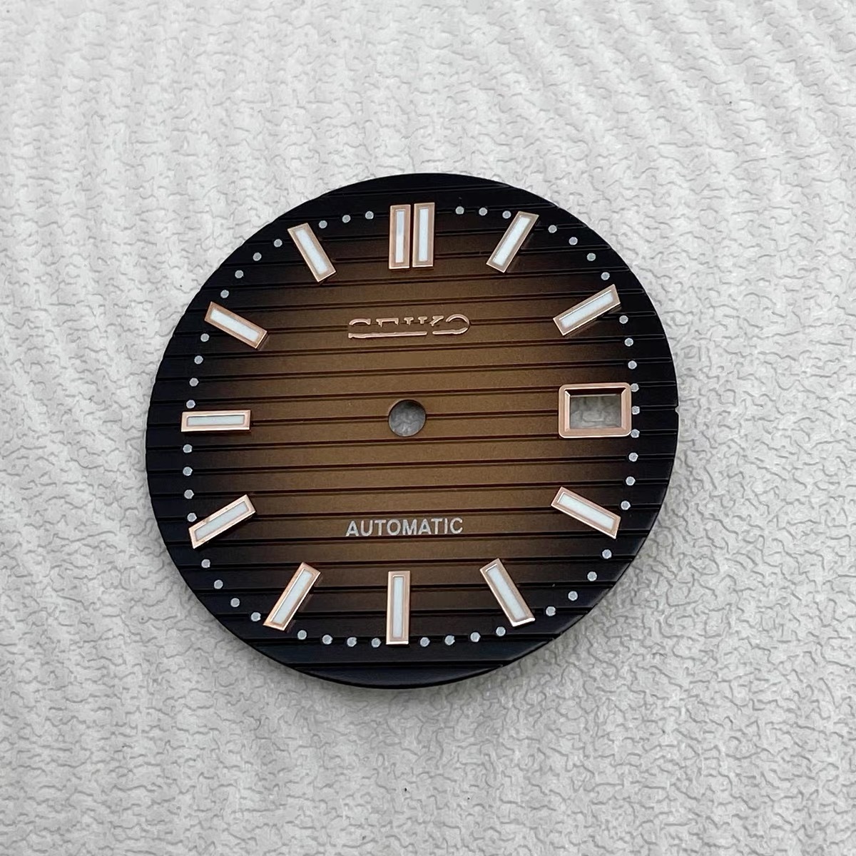 Black Coffee Dial with Rose Gold Indices