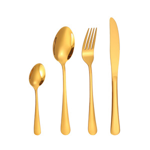 Ensemble de couverts en acier inoxydable, couteau, fourchette, cuillère, couteau à steak, cuillère à thé, cuillère à glace, couleur unie, pour la restauration - Product Image 4