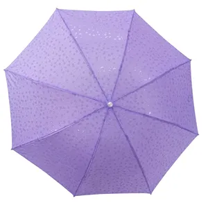 Parapluie magique pliant de 21 pouces 3, Offre Spéciale filigrane, motif d'éclaboussures humides, parapluie pliant, couleur changeante, parapluie spécial