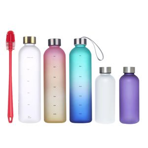 Botella deportiva motivadora con Logo personalizado, jarra de agua a prueba de fugas, con galón de motivación, con marcador de tiempo y pajita, 32oz - Product Image 3