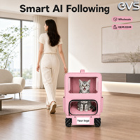 Poussette électrique pour animaux de compagnie OVS, double grande capacité, étanche, lavable, avec capteur de fenêtre, absorption des chocs, qualité supérieure