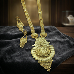 Juego de Collares Largos Chapados en Oro de 14K, 18K y 24K al por Mayor, Diseño Floral Tradicional, Joyería de Latón, Collares de Moda - Product Image 3