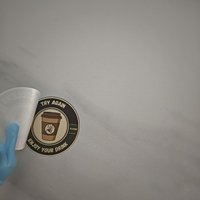Autocollant de fabricant à deux couches, motif 'Essayez à nouveau', en vinyle adhésif imperméable, écologique, découpé à la forme, amusant, pour tirage au sort
