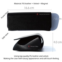 Étui à lunettes et verres magnétiques en cuir PU, personnalisé, avec Logo, emballage personnalisé, noir