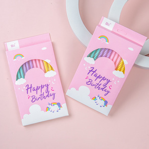 Spiral Slim Pencil-Shaped Birthday Candles Macaron Colors <b>Paraffin</b> Cake Decoration For Birthdays - Product Image 2