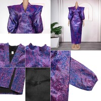 Robe africaine musulmane pour femmes S10303, robe boubou personnalisée, tissu jacquard, abaya ample de Dubaï, vêtements islamiques avec écharpe, nouvelle arrivée
