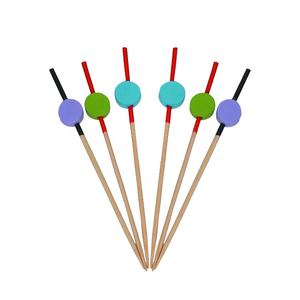Artículos para Fiestas, Brochetas de Cóctel Desechables de Bambú de 4.72 Pulgadas <span class=keywords><strong>con</strong></span> Estampado de Girasol y Pastel Lunar - Product Image 5