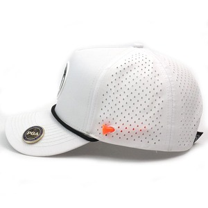 HN10 Laser Cut Hole Perforated Rubber Patch logo Cap With Rope 5 Panel <strong>Waterproof</strong> Tee Holder Magnet Ball Marker Custom Golf <strong>Hat</strong> - Product Image 4
