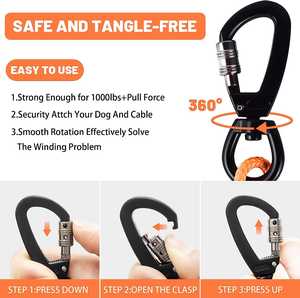 नई आगमन डॉग टाई आउट केबल, रात के समय प्रतिबिंबित करने वाली धारियों के साथ, 150 पाउंड तक के कुत्ते के प्रशिक्षण के लिए लीड डॉग चेन - Product Image 6
