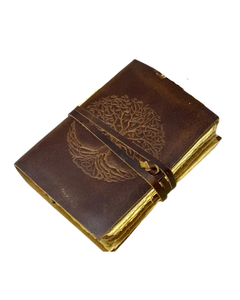 Carnet en cuir Arbre de Vie fait main, carnet vintage avec couverture gaufrée, pages vierges pour écrire, dessiner, esquisser et prendre des notes - Product Image 3