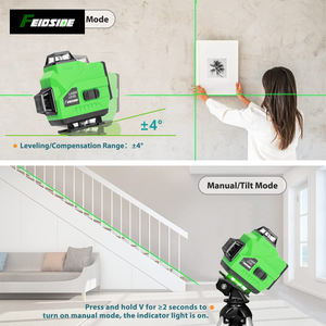 רמת לייזר 16-קו ירוק רמת לייזר 360 ° קווי צלב פילוס עצמי פילוס לארון הנחת אריח להתקין חדר מלא - Product Image 6