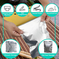 Sac sous vide de qualité alimentaire argent personnalisé sacs de rangement pochette sous vide cornue à dessus ouvert pochette d'emballage en feuille de mylar