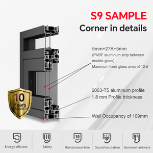 Derchi nfrc as2047 Mẫu windows hiện đại cách âm bão bằng chứng Hợp kim nhôm đóng khung pháp Đôi kính cửa sổ - Product Image 5